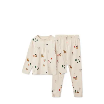 Liewood Wilhelm Printed Pyjamas Set Beige