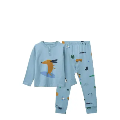 Liewood Wilhelm Printed Pyjamas Set - Blue - 98/104