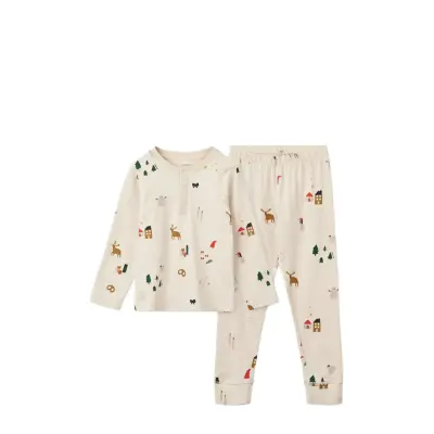 Liewood Wilhelm Printed Pyjamas Set Kräm