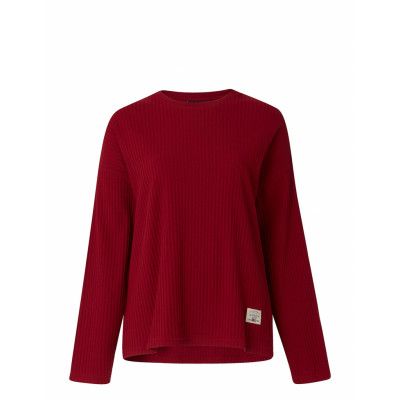 Lilian Organic Cotton Rib Pajama Set Pyjamas Red Lexington Home