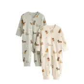 Lindex 2-Pack Pyjamas With Allover Print - Beige - 86