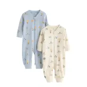 Lindex 2-Pack Pyjamas With Allover Print - Blue - 86