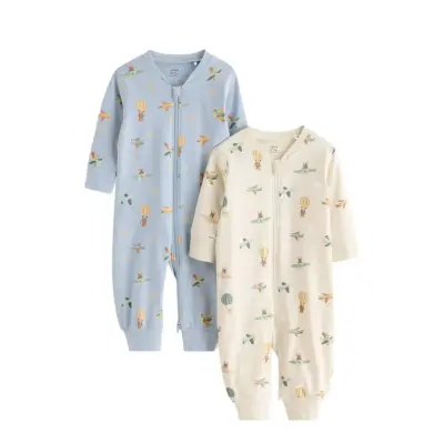Lindex 2-Pack Pyjamas With Allover Print - Blue - 92