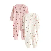 Lindex 2-Pack Pyjamas With Allover Print - Pink - 104