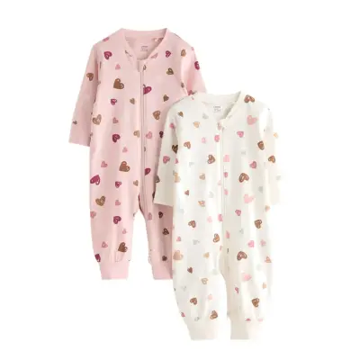 Lindex 2-Pack Pyjamas With Allover Print - Pink - 104