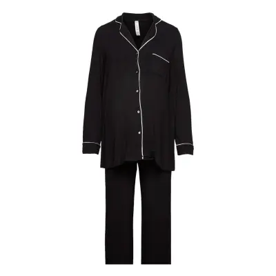 Lindex Maternity Soft Piping Pj Jerse - Black - L
