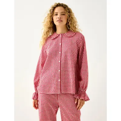 Lindex Nattskjorta I Bäckebölja Röd