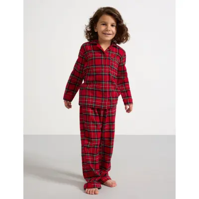 Lindex Pyjama Flannel Y D Check Mini - Red - 98/104