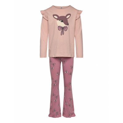 Lindex Pyjama Reindeer Bow Rosa