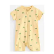Lindex Pyjama Romper With Application At The Back - Yellow - 68