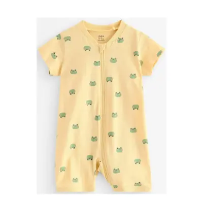 Lindex Pyjama Romper With Application At The Back - Yellow - 68