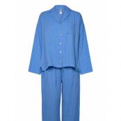 Lindex Pyjama Set Cotton Gauze Blå