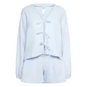 Lindex Pyjama Set Cotton Gauze Blå