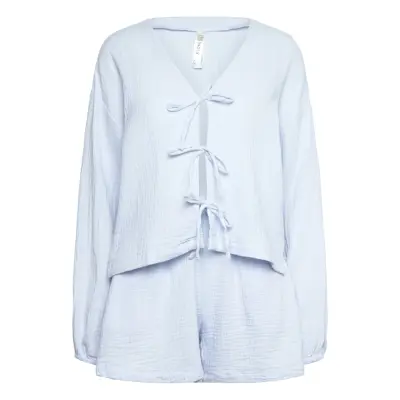 Lindex Pyjama Set Cotton Gauze Blå