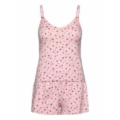 Lindex Pyjama Set Henley Shorts Rosa