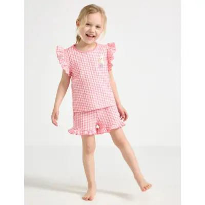 Lindex Pyjama Set In Gingham - Pink - 98/104