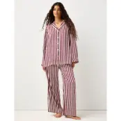 Lindex Pyjama Set Satin - Burgundy - XXL
