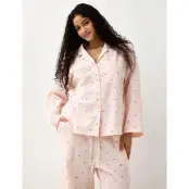 Lindex Pyjama Shirt In Seersucker - Pink - L