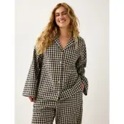 Lindex Pyjama Shirt In Seersucker - Black - S