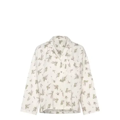 Lindex Pyjama Shirt In Seersucker - Cream - S