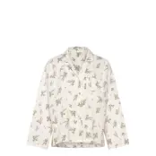Lindex Pyjama Shirt In Seersucker - Cream - XS
