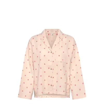 Lindex Pyjama Shirt Seersucker Rosa