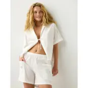 Lindex Pyjama Shirt With Tie String Closure - Cream - XS