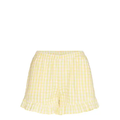 Lindex Pyjama Shorts Seersucker Floun Gul