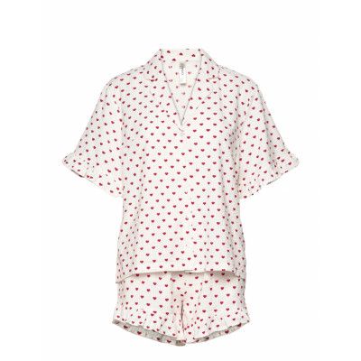 Lindex Pyjama Shortsset Seersucker Röd