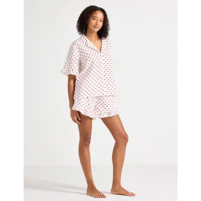 Lindex Pyjama Shortsset Seersucker - Red - S