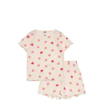 Lindex Pyjama Tee Shorts Hearts 2 Pac Rosa