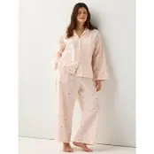 Lindex Trousers Pyjama Seersucker - Pink - XL