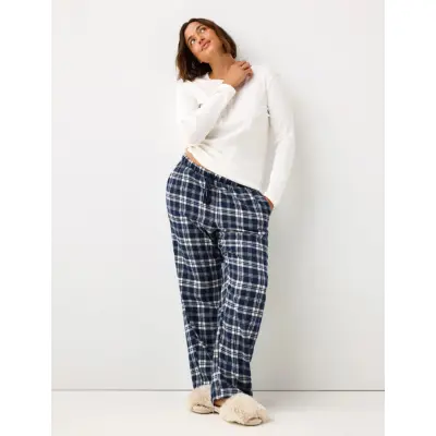 Lindex Pyjamasbyxor I Flanell - Navy - XL