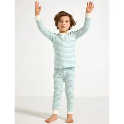 Lindex Pyjama Y D Stripe Placement Em - Blue - 92