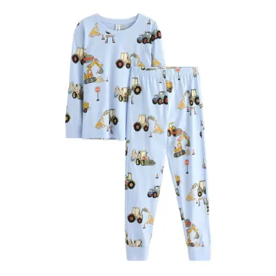 Lindex Pyjamas Fire Trucks Working V Blå