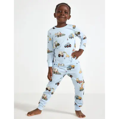 Lindex Pyjamas Fire Trucks Working V - Blue - 122/128