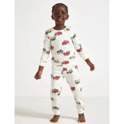 Lindex Pyjamas Fire Trucks Working V - Cream - 98/104