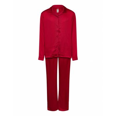 Lindex Pyjamas Satin Röd
