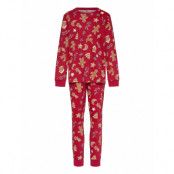 Lindex Pyjamas Set All Over Print Röd