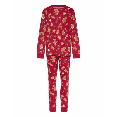 Lindex Pyjamas Set All Over Print Röd