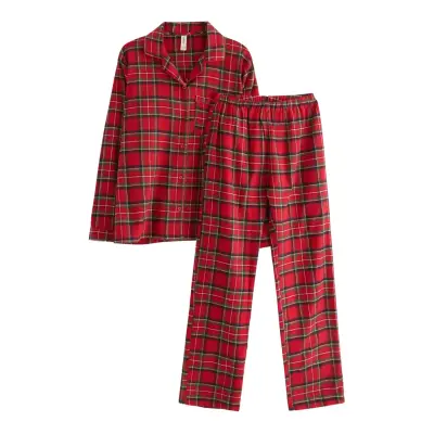 Lindex Pyjamasset I Flanell Röd