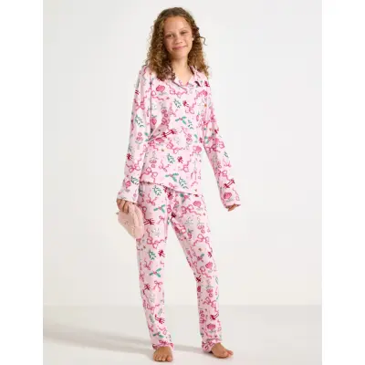 Lindex Pyjamassæt - Pink - 128