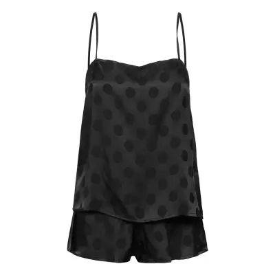 Lindex Set Satin Camisole And Shorts Svart