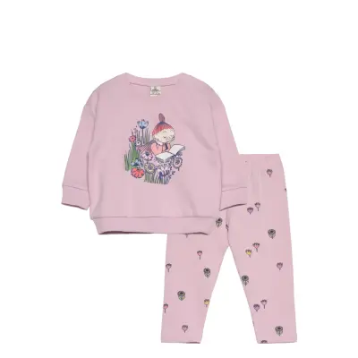 Lindex Set Sweatshirt Leggings Moomin Rosa