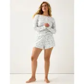 Lindex Pyjama Shorts In Pointelle - White - XL