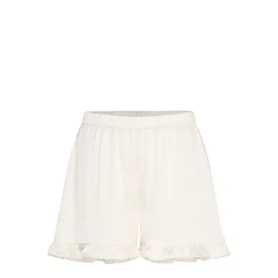 Lindex Shorts Pyjama Satin Frill Kräm
