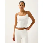 Lindex Pyjama Top In Pointelle - Cream - S