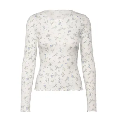 Lindex Pyjamaströja I Pointelle Vit