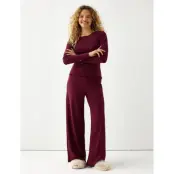 Lindex Trousers Pointelle - Burgundy - L