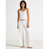 Lindex Wide Pyjama Trousers In Pointelle - Cream - XL